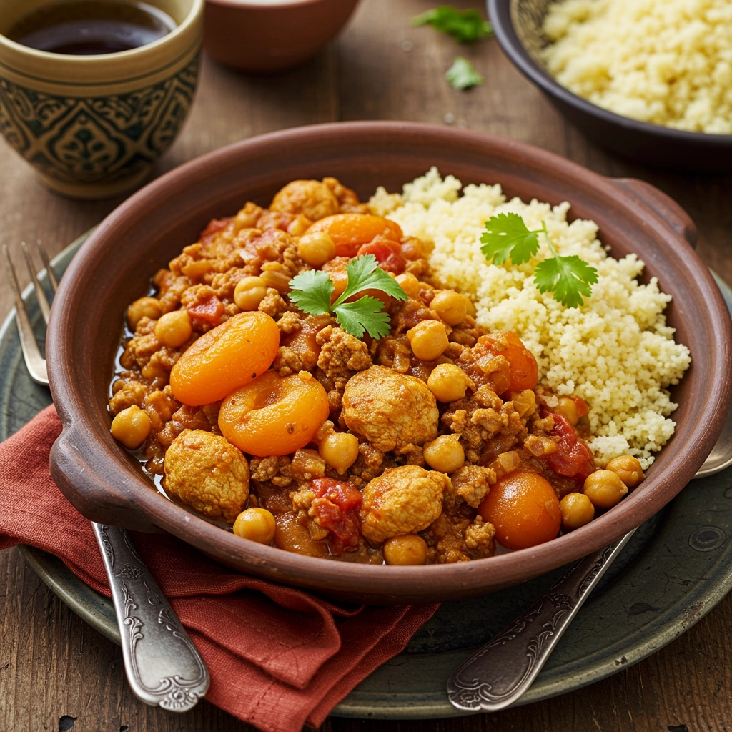 Slow Cooker Ground Chicken and Chickpea Tagine