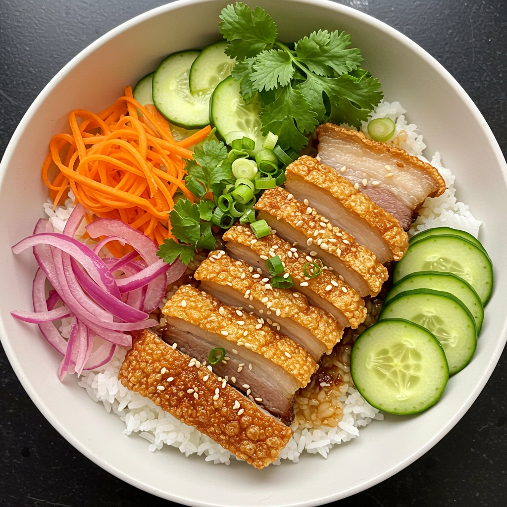 Crispy Pork Belly Rice Bowl