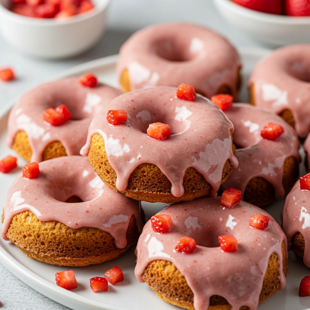 Easiest Strawberry Donuts