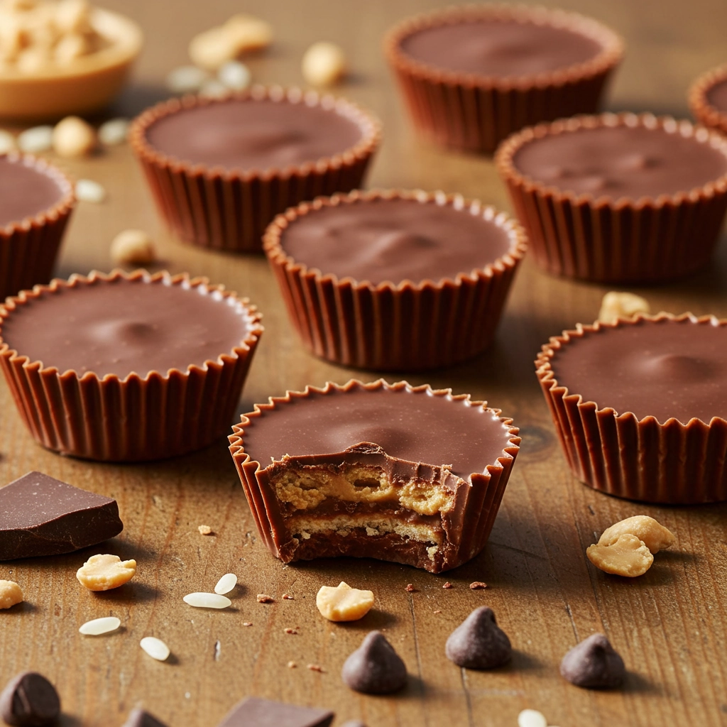 No Bake Chocolate Peanut Butter Rice Krispies Cups