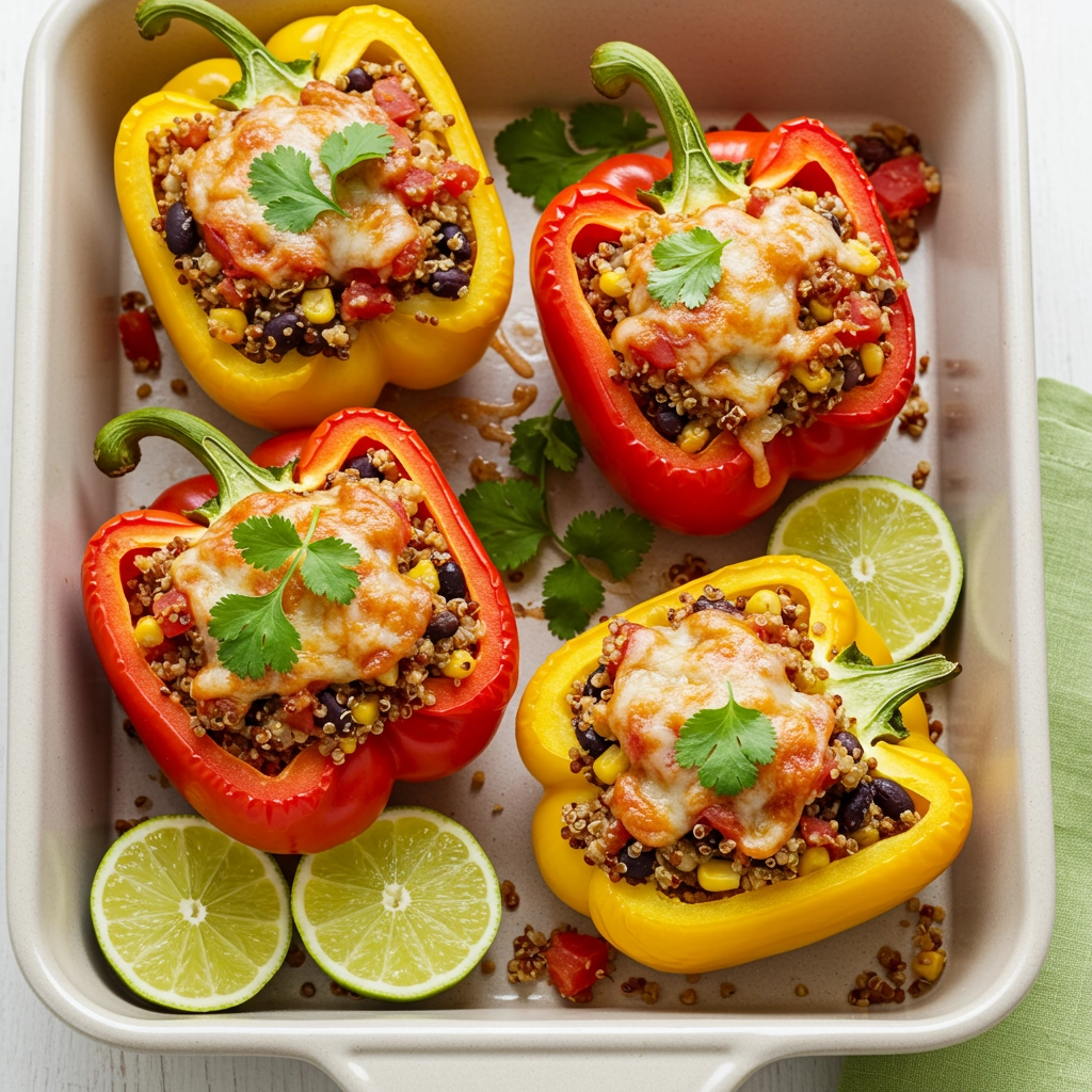 Stuffed Bell Peppers with Quinoa & Black Beans (Gluten-Free)