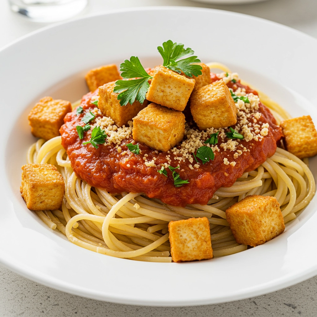 Vegan Spaghetti with Tofu