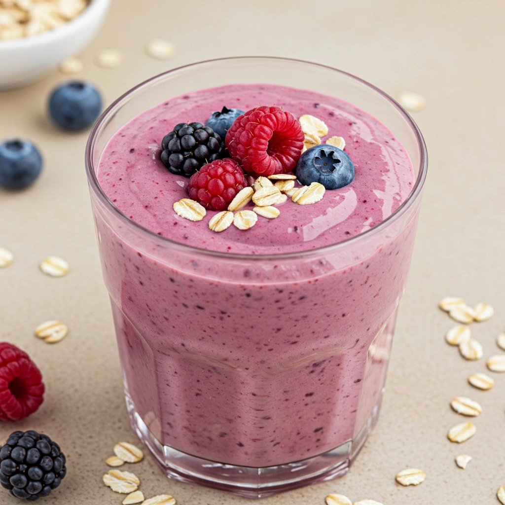 Berry Oat Breakfast Smoothie – Healthy Berry Smoothie Recipe