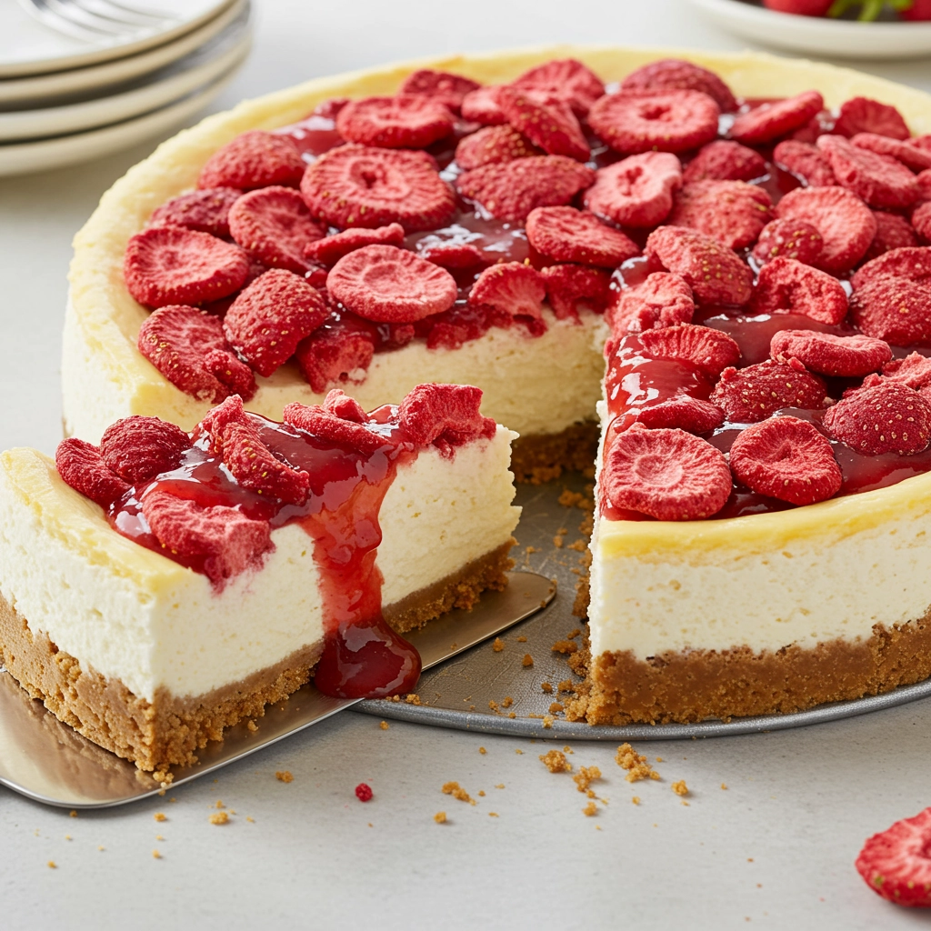 Classic Strawberry Crunch Cheesecake Delight