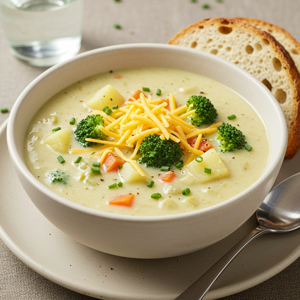 Crockpot Potato, Broccoli & Cheddar Soup