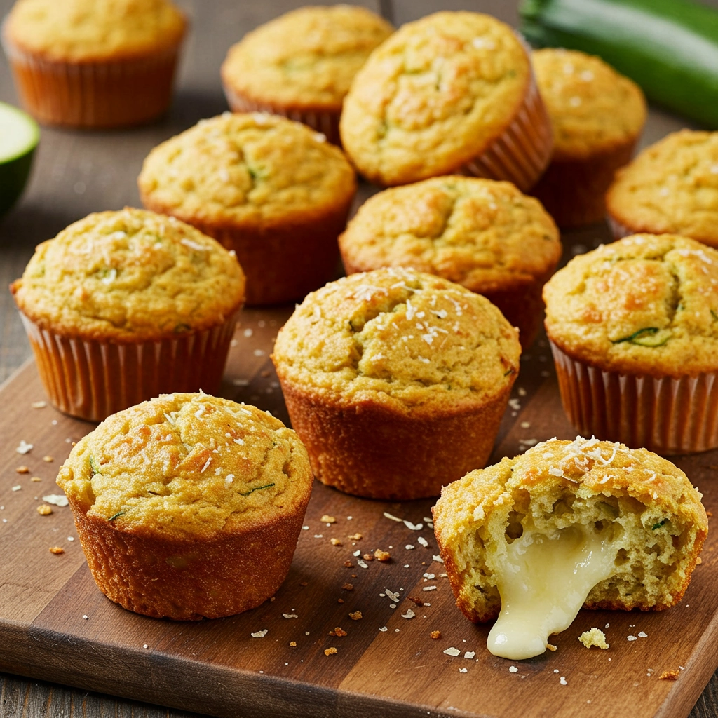 Golden Parmesan Zucchini-Potato Muffins