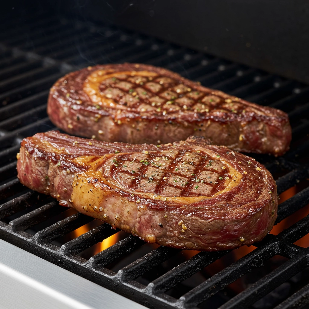Marinated Ribeyes on a Gas Grill