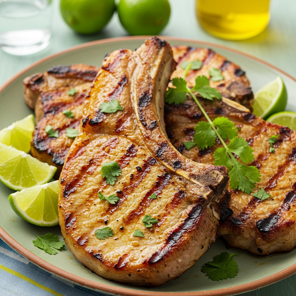 Peruvian-Style Grilled Bone-In Pork Chops