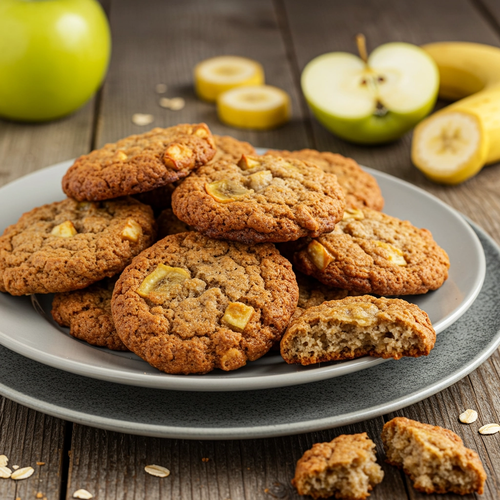 Soft and Chewy Apple and Banana Cookies