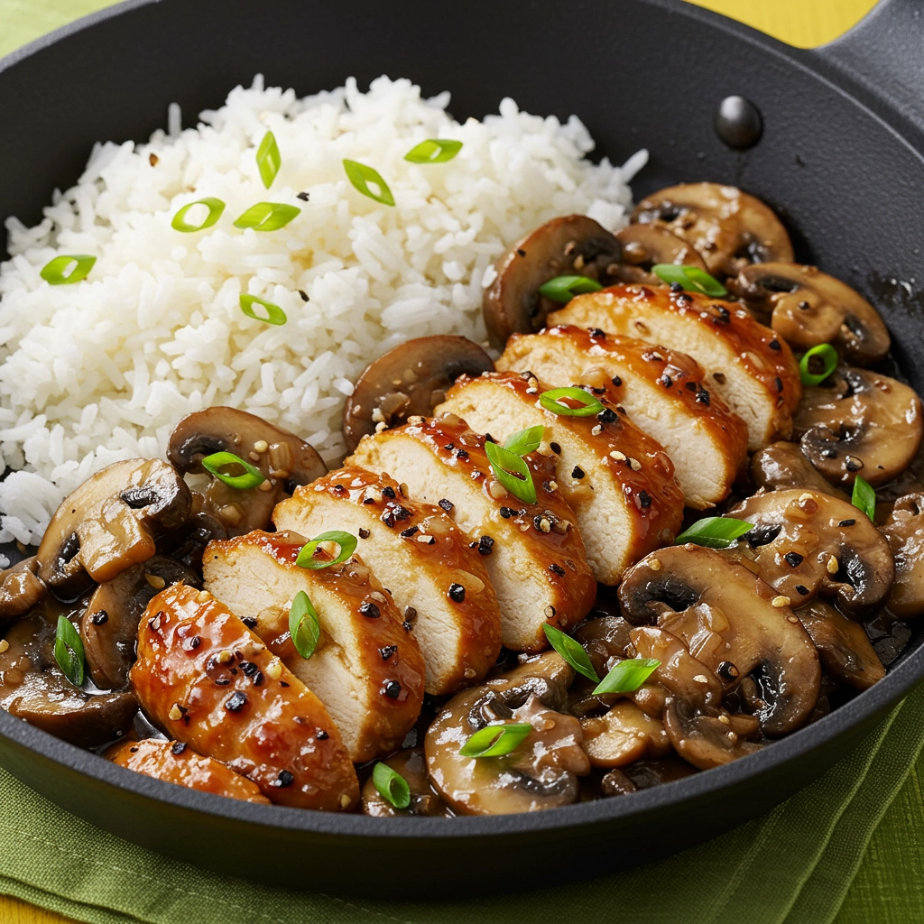 Spicy Black Pepper Chicken and Mushroom Skillet