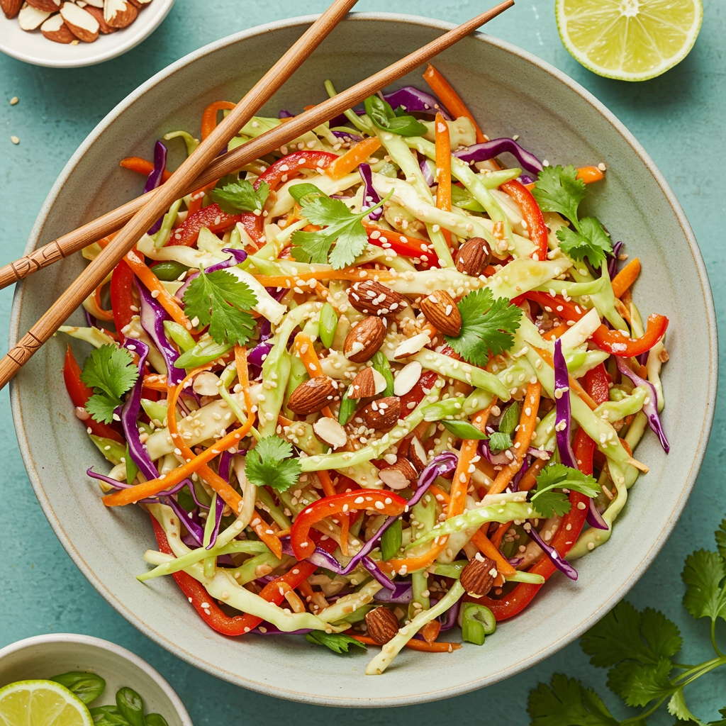 Vibrant Asian Cabbage Slaw with Irresistible Sesame Dressing