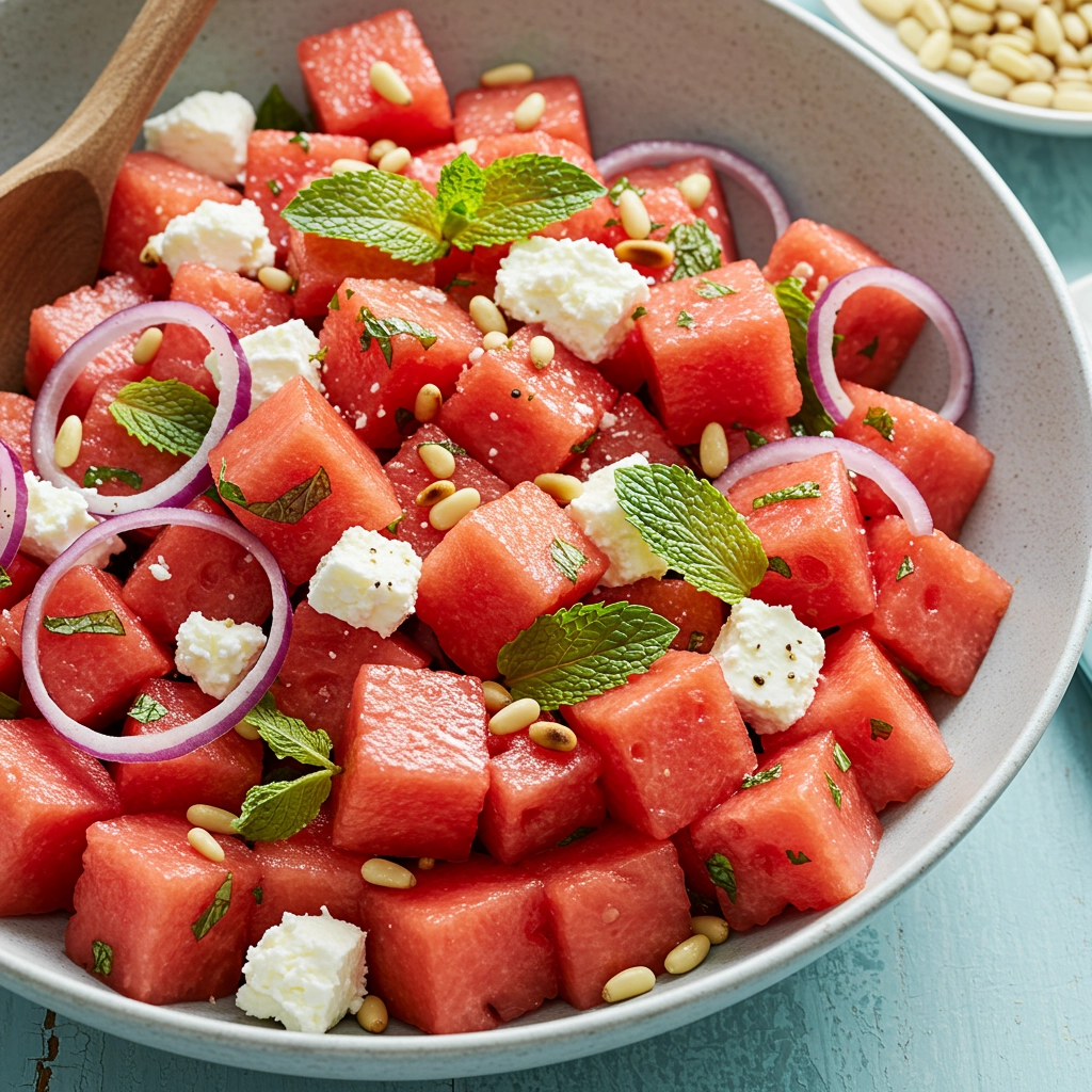 Watermelon Feta Mint Salad